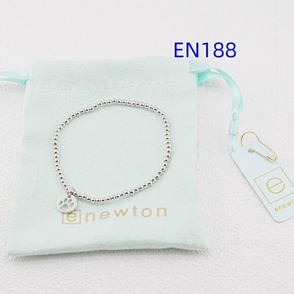 Newton Silver Beaded Paw Charm Bracelet - Silver
